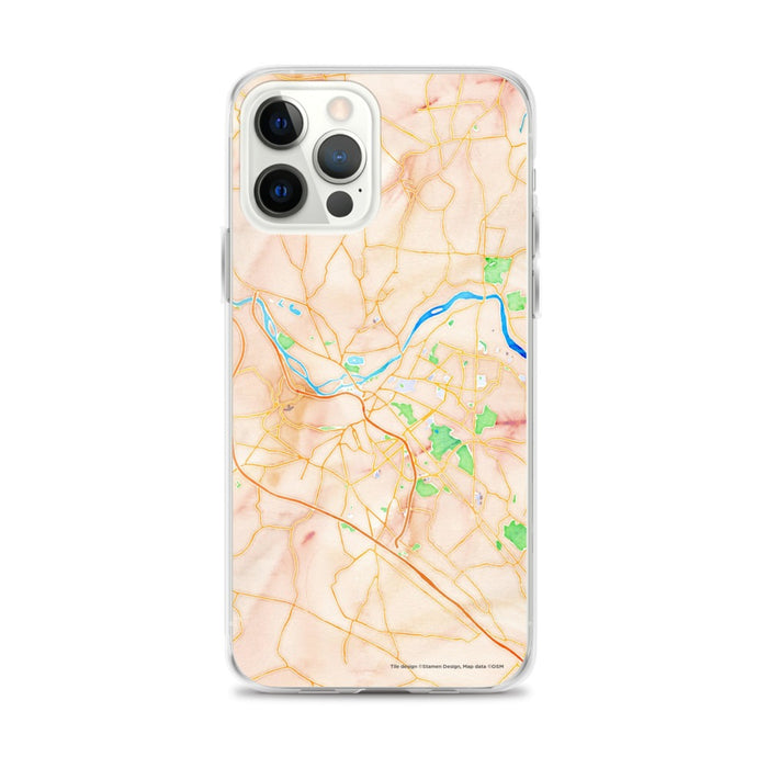 Custom Schenectady New York Map iPhone 12 Pro Max Phone Case in Watercolor