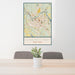 24x36 Schenectady New York Map Print Portrait Orientation in Woodblock Style Behind 2 Chairs Table and Potted Plant