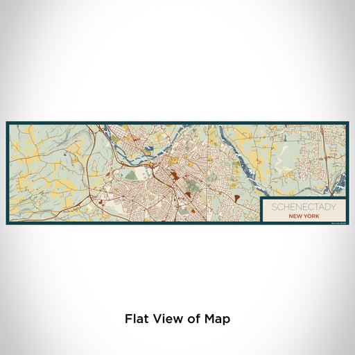 Flat View of Map Custom Schenectady New York Map Enamel Mug in Woodblock