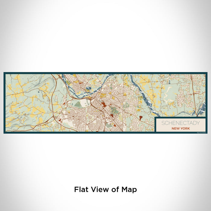 Flat View of Map Custom Schenectady New York Map Enamel Mug in Woodblock