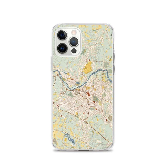Custom Schenectady New York Map iPhone 12 Pro Phone Case in Woodblock