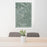 24x36 Schertz Texas Map Print Portrait Orientation in Afternoon Style Behind 2 Chairs Table and Potted Plant