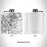 Rendered View of Schertz Texas Map Engraving on 6oz Stainless Steel Flask in White
