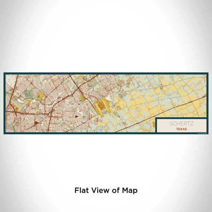 Flat View of Map Custom Schertz Texas Map Enamel Mug in Woodblock