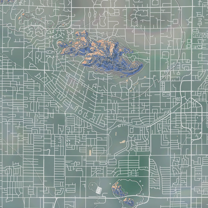 Scottsdale Arizona Map Print in Afternoon Style Zoomed In Close Up Showing Details