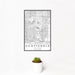 12x18 Scottsdale Arizona Map Print Portrait Orientation in Classic Style With Small Cactus Plant in White Planter