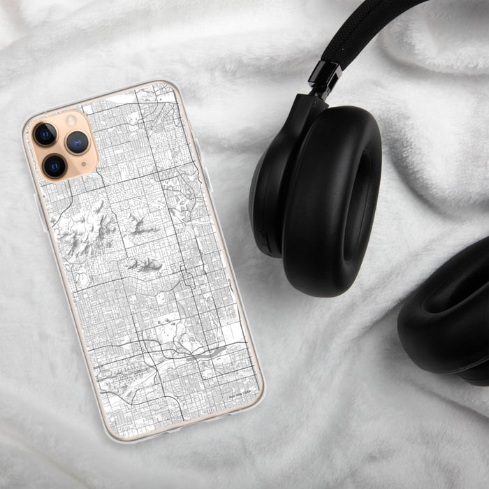 Custom Scottsdale Arizona Map Phone Case in Classic on Table with Black Headphones