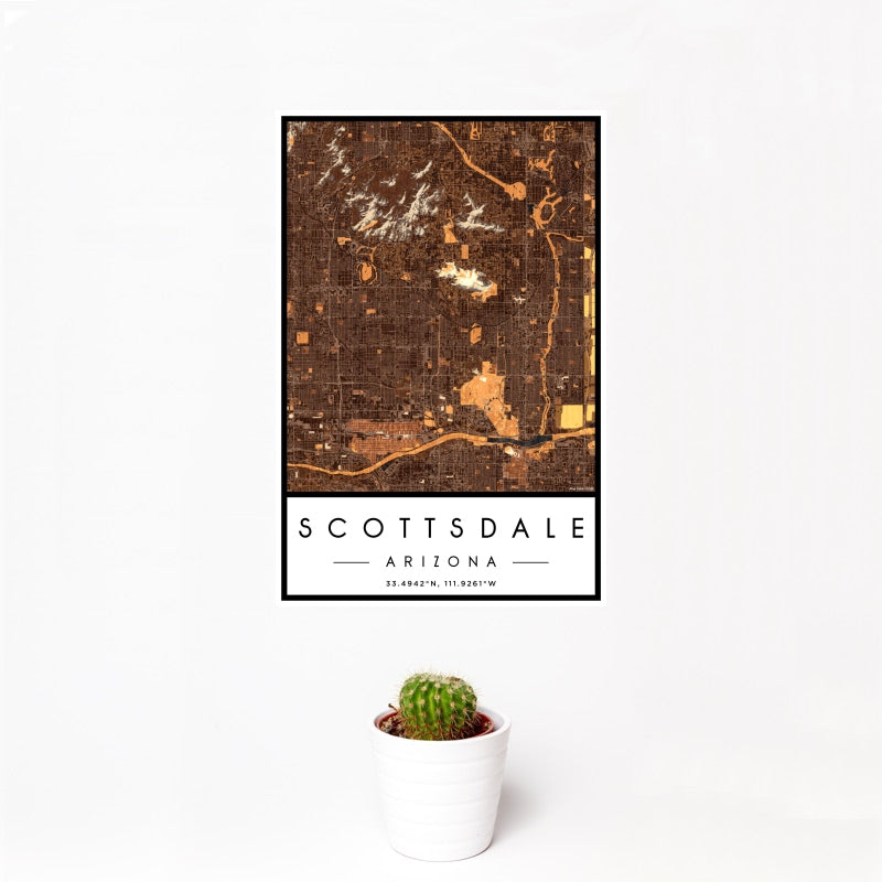 Scottsdale Arizona Map Print in Ember