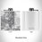 Rendered View of Scottsdale Arizona Map Engraving on 6oz Stainless Steel Flask in White