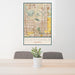 24x36 Scottsdale Arizona Map Print Portrait Orientation in Woodblock Style Behind 2 Chairs Table and Potted Plant