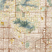 Scottsdale Arizona Map Print in Woodblock Style Zoomed In Close Up Showing Details