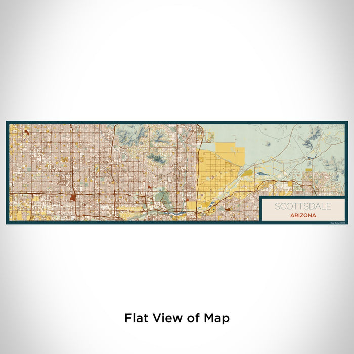 Flat View of Map Custom Scottsdale Arizona Map Enamel Mug in Woodblock