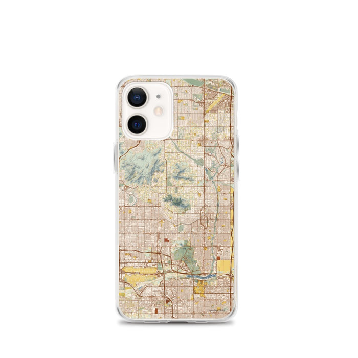 Custom Scottsdale Arizona Map iPhone 12 mini Phone Case in Woodblock