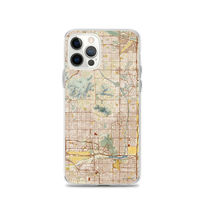 Custom Scottsdale Arizona Map iPhone 12 Pro Phone Case in Woodblock