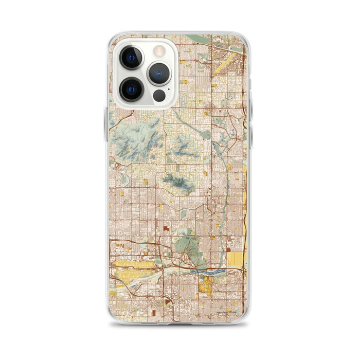 Custom Scottsdale Arizona Map iPhone 12 Pro Max Phone Case in Woodblock