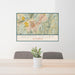 24x36 Scotts Valley California Map Print Lanscape Orientation in Woodblock Style Behind 2 Chairs Table and Potted Plant