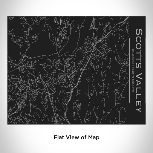 Rendered View of Scotts Valley California Map Engraving on 20oz Stainless Steel Insulated Bottle with Bamboo Top in Black