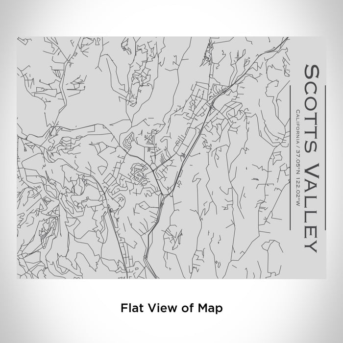 Rendered View of Scotts Valley California Map Engraving on 20oz Stainless Steel Insulated Bottle with Bamboo Top
