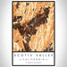 Scotts Valley California Map Print Portrait Orientation in Ember Style With Shaded Background