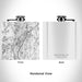 Rendered View of Scotts Valley California Map Engraving on 6oz Stainless Steel Flask in White