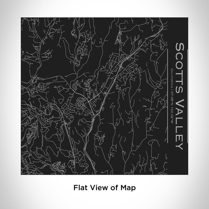 Rendered View of Scotts Valley California Map Engraving on 17oz Stainless Steel Insulated Tumbler in Black