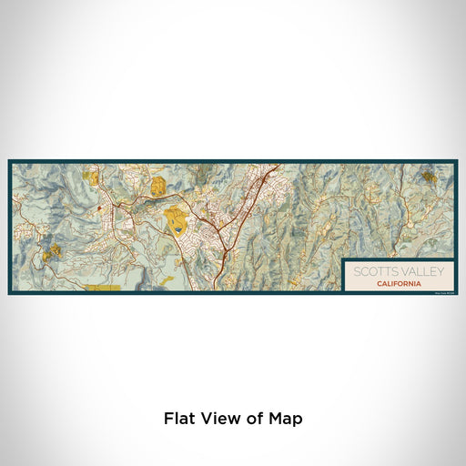 Flat View of Map Custom Scotts Valley California Map Enamel Mug in Woodblock