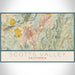 Scotts Valley California Map Print Landscape Orientation in Woodblock Style With Shaded Background