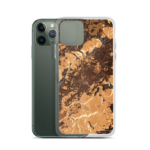 Custom Scranton Pennsylvania Map Phone Case in Ember on Table with Laptop and Plant