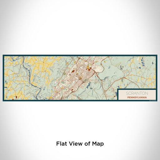 Flat View of Map Custom Scranton Pennsylvania Map Enamel Mug in Woodblock