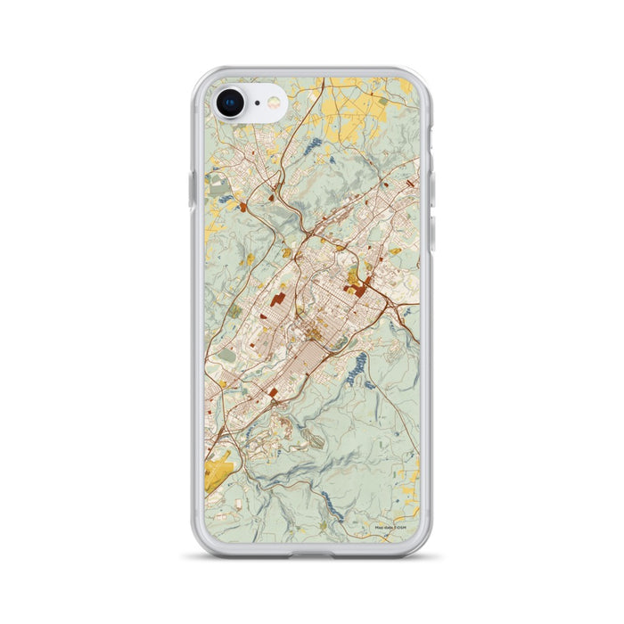 Custom Scranton Pennsylvania Map iPhone SE Phone Case in Woodblock