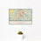 12x18 Scranton Pennsylvania Map Print Landscape Orientation in Woodblock Style With Small Cactus Plant in White Planter