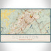 Scranton Pennsylvania Map Print Landscape Orientation in Woodblock Style With Shaded Background