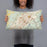Person holding 20x12 Custom Scranton Pennsylvania Map Throw Pillow in Woodblock
