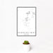12x18 Searchlight Nevada Map Print Portrait Orientation in Classic Style With Small Cactus Plant in White Planter