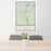 24x36 Searchlight Nevada Map Print Portrait Orientation in Woodblock Style Behind 2 Chairs Table and Potted Plant