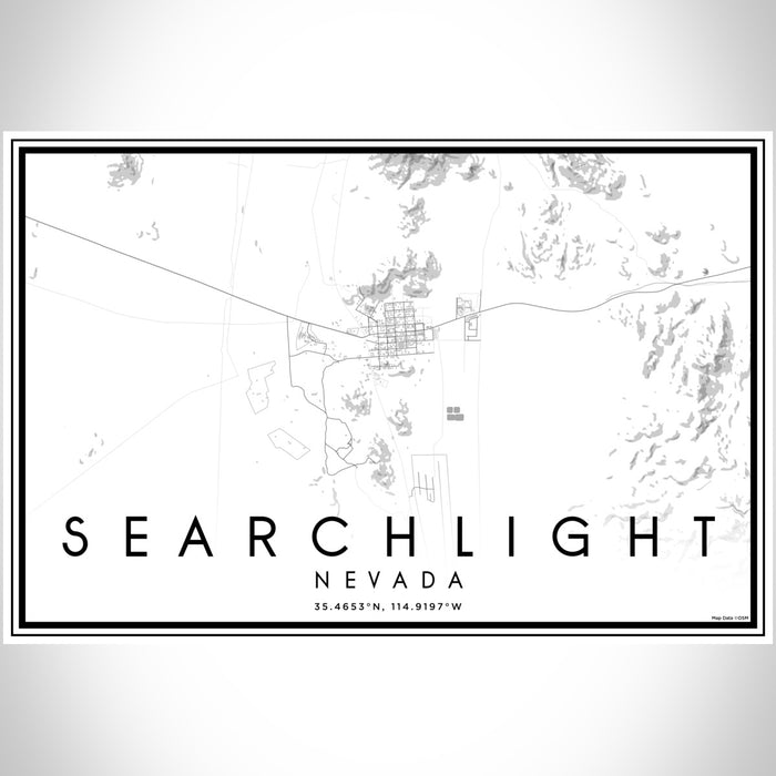 Searchlight Nevada Map Print Landscape Orientation in Classic Style With Shaded Background