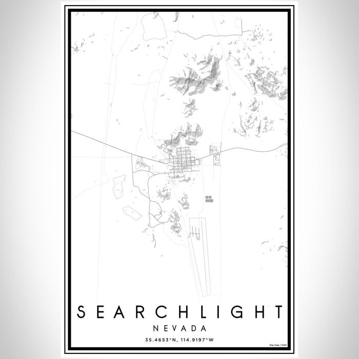 Searchlight Nevada Map Print Portrait Orientation in Classic Style With Shaded Background