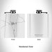 Rendered View of Searchlight Nevada Map Engraving on 6oz Stainless Steel Flask in White