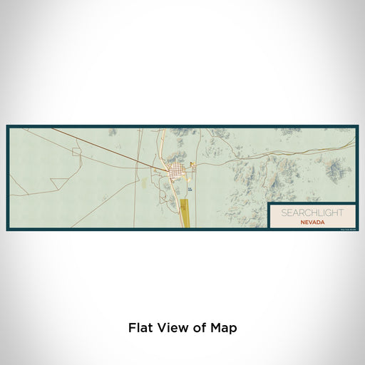 Flat View of Map Custom Searchlight Nevada Map Enamel Mug in Woodblock