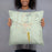 Person holding 18x18 Custom Searchlight Nevada Map Throw Pillow in Woodblock
