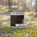 Right View Custom Seaside Florida Map Enamel Mug in Ember on Grass With Trees in Background