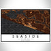 Seaside Florida Map Print Landscape Orientation in Ember Style With Shaded Background