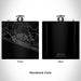Rendered View of Seaside Florida Map Engraving on 6oz Stainless Steel Flask in Black