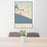 24x36 Seaside Florida Map Print Portrait Orientation in Woodblock Style Behind 2 Chairs Table and Potted Plant
