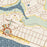 Seaside Florida Map Print in Woodblock Style Zoomed In Close Up Showing Details
