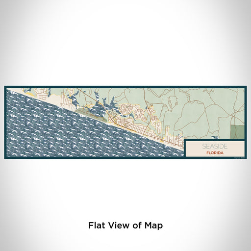 Flat View of Map Custom Seaside Florida Map Enamel Mug in Woodblock
