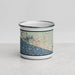 Front View Custom Seaside Florida Map Enamel Mug in Woodblock