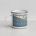 Left View Custom Seaside Florida Map Enamel Mug in Woodblock