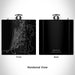 Rendered View of Seaside Oregon Map Engraving on 6oz Stainless Steel Flask in Black
