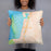 Person holding 18x18 Custom Seaside Oregon Map Throw Pillow in Watercolor